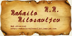 Mahailo Milosavljev vizit kartica